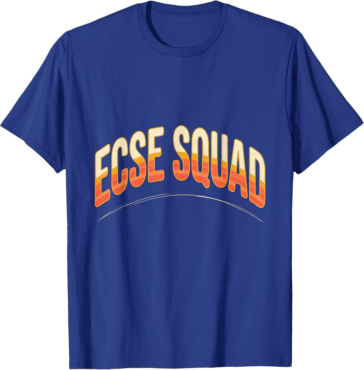 ECSE Squad Retro 70s Back To School Support Staff T-Shirt - Royal Blue