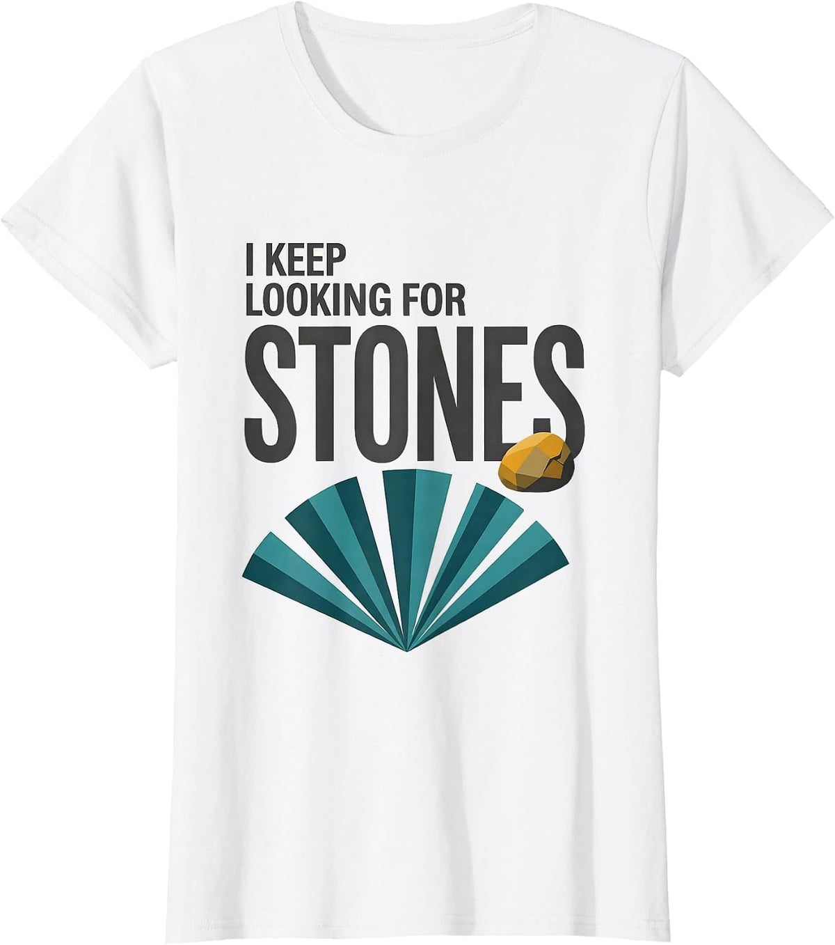 I Keep Looking For Stones Midcentury Modern Rock Collector T-Shirt - White