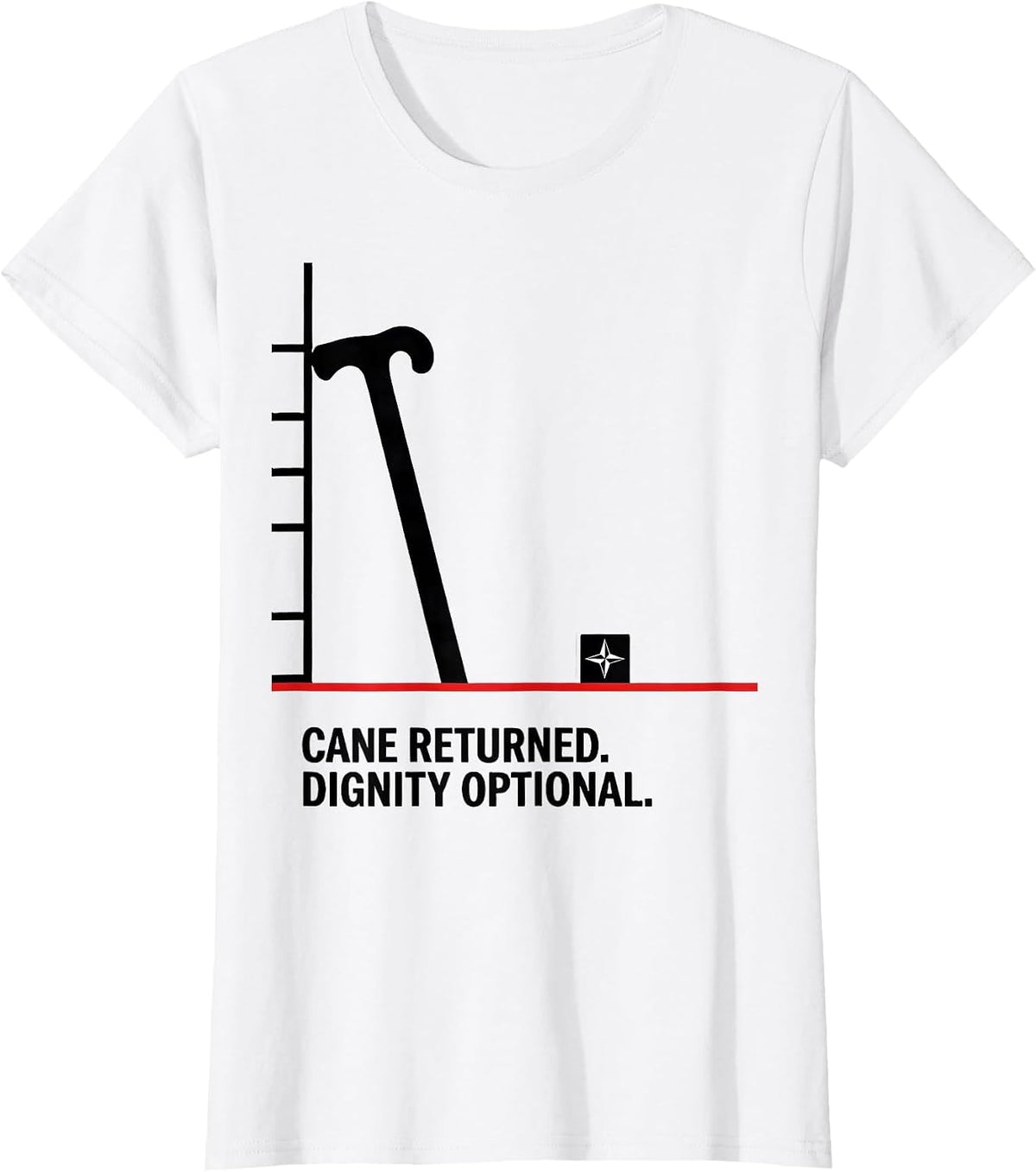 Cane Returned Dignity Optional Freemason Square And Compass T-Shirt - White