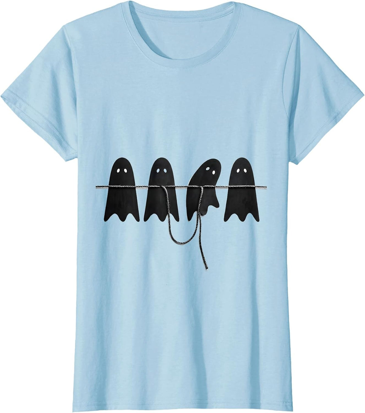 Para Normal Ghost Silhouettes SPED Paraprofessional T-Shirt - Baby Blue