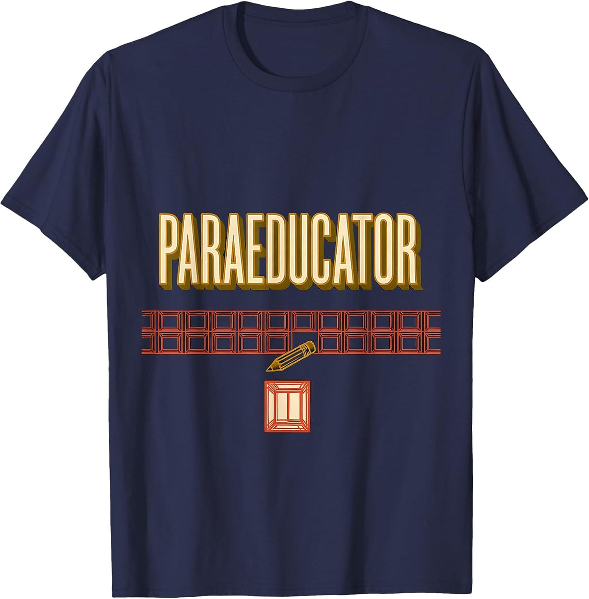 Men's Paraeducator Sign Painter Showcard Teacher Aide School T-Shirt - Navy Blue