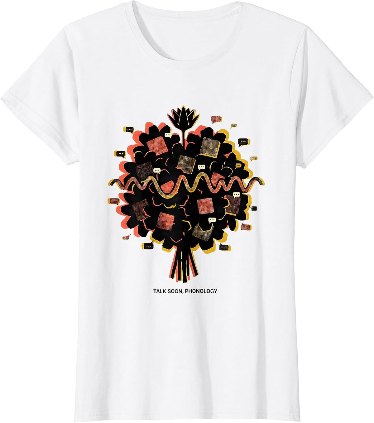 Women's Talk Soon Phonology Retro Floral Speech Language Pathologist T-Shirt - White