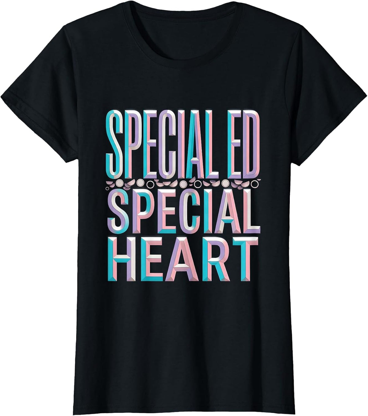 Women's Special Ed Special Heart educator Design T-Shirt - Black