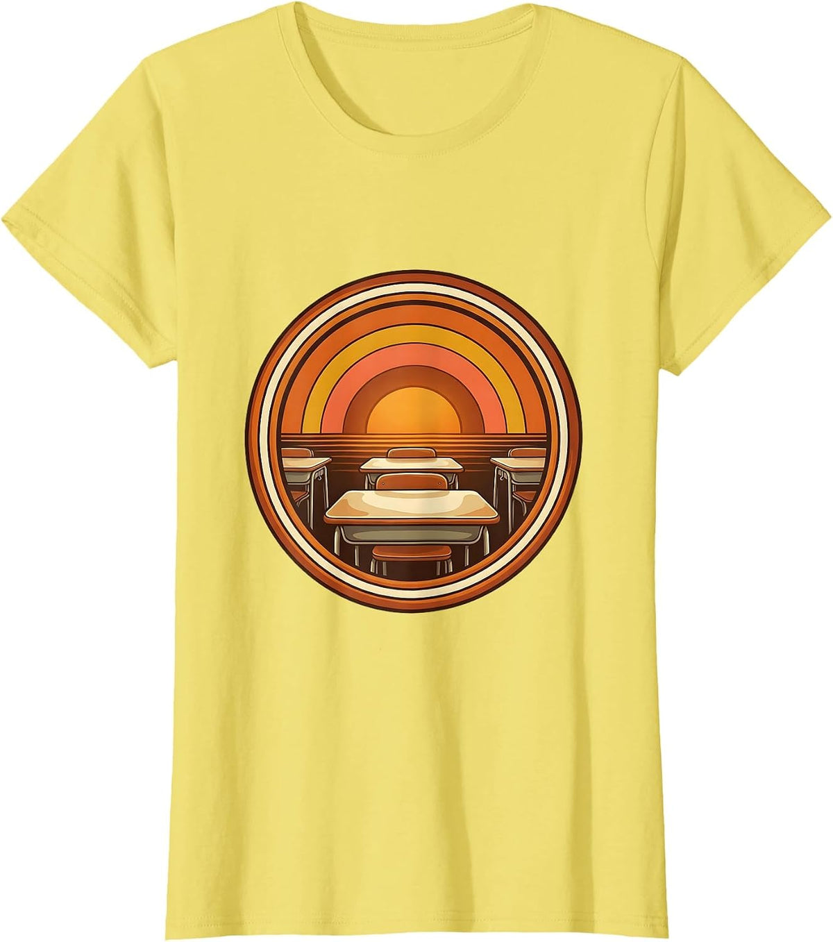 Empty Classroom Afternoon Light Teacher Design T-Shirt - Lemon Yellow