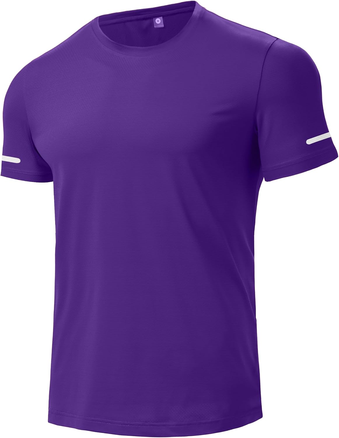 Men's Workout Shirt, Quick Dry Moisture-Wicking Athletic Running Tee - Purple