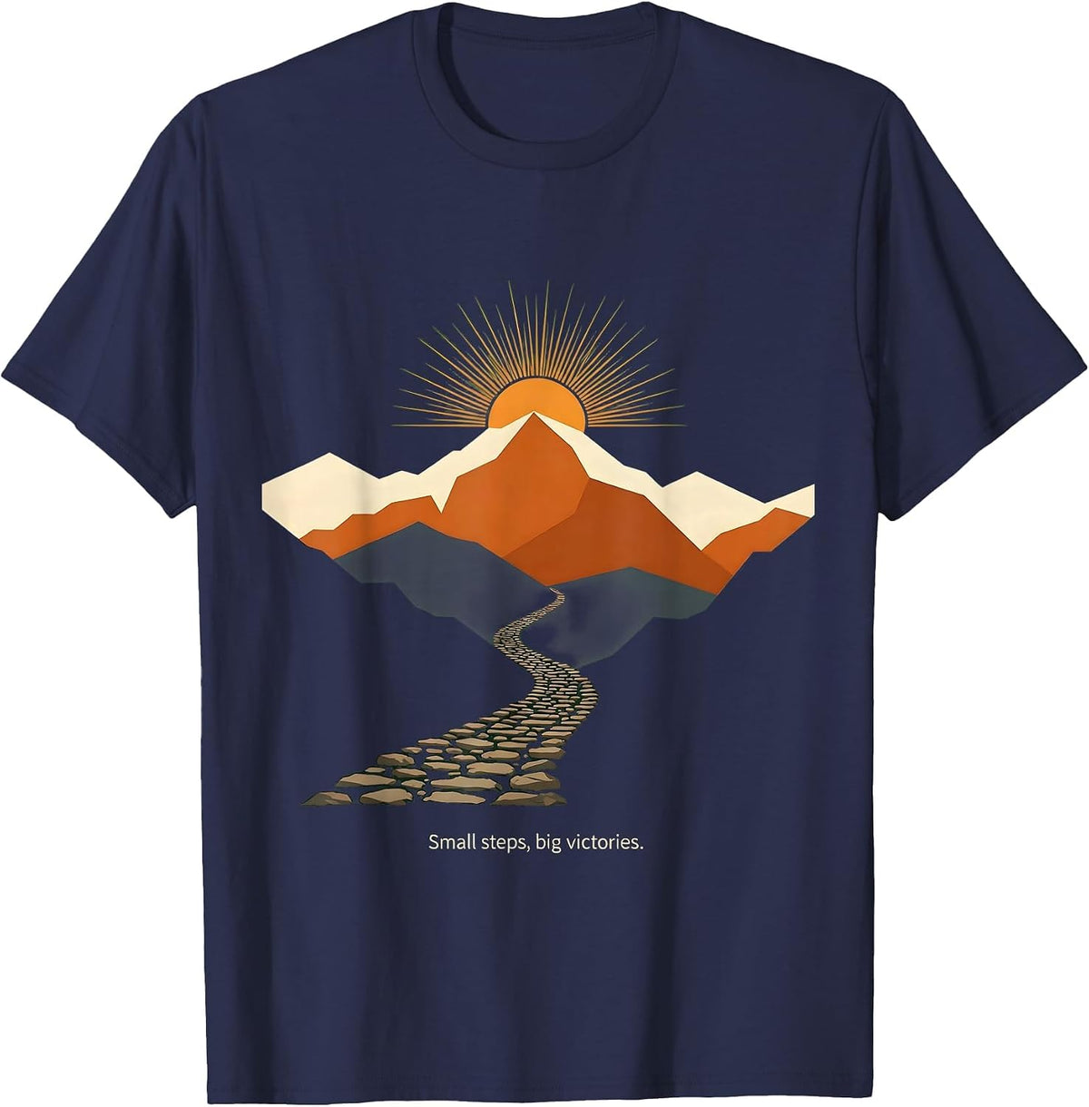 Men's Small Steps Big Victories Special Education Teacher T-Shirt - Navy Blue