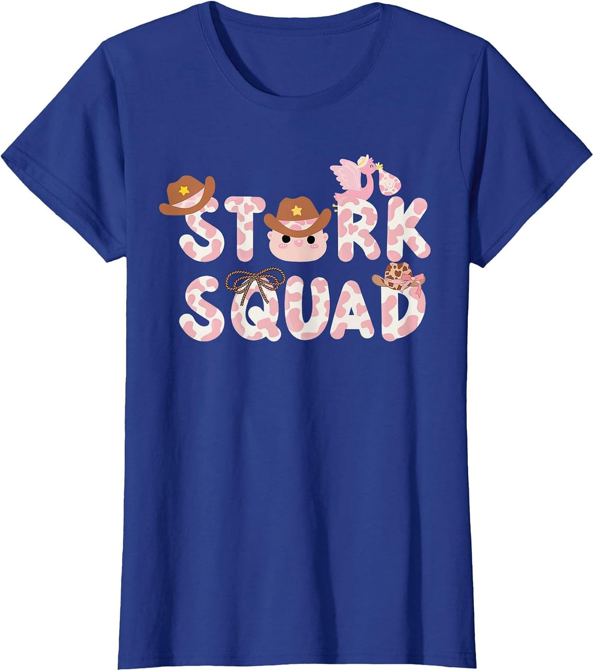 Western Labor and Delivery Nurse Stork Squad Nurse Week T-Shirt - Royal Blue