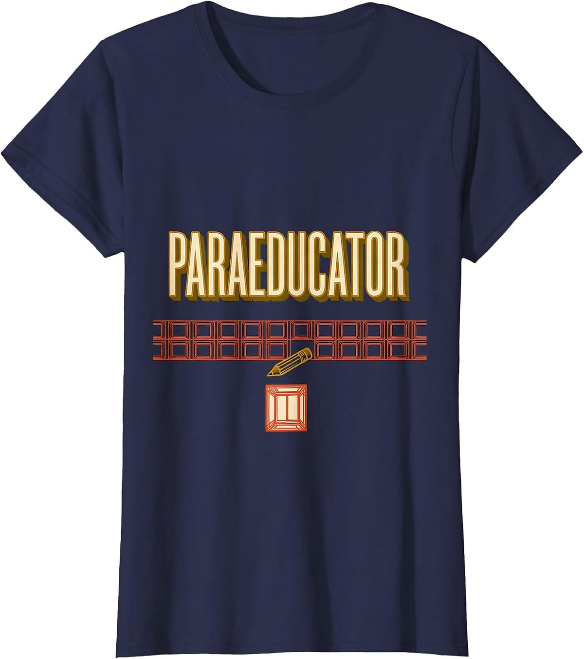 Women's Paraeducator Sign Painter Showcard Teacher Aide School T-Shirt - Navy Blue