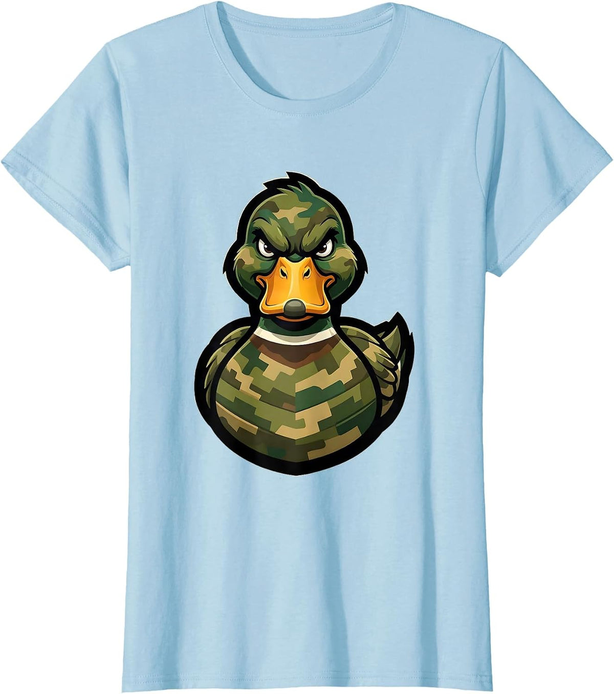 Women's Duck Camo Silhouette Dissolving Graphic T-Shirt - Baby Blue