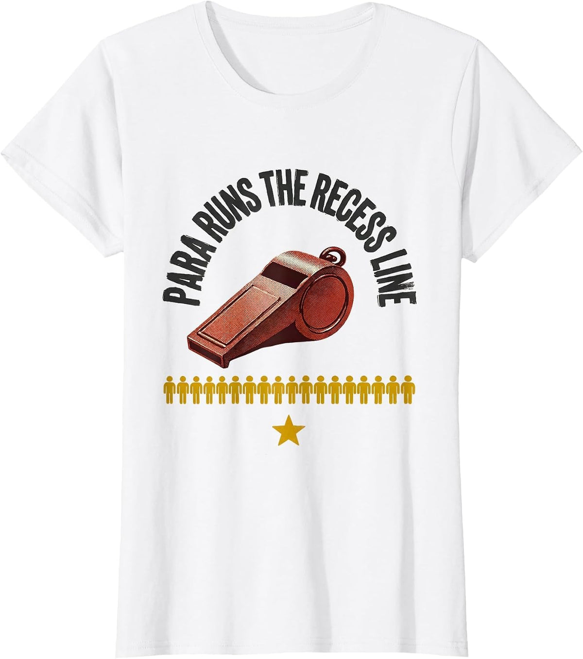 PARA Runs The Recess Line Heartfelt Paraprofessional T-Shirt - White