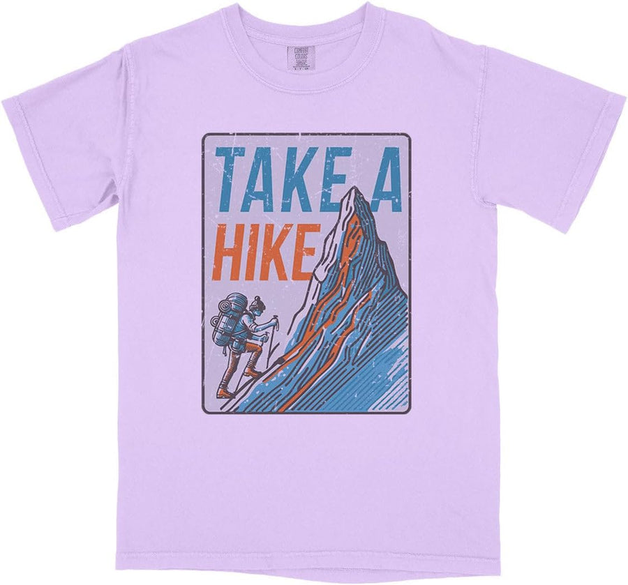 Take a Hike Mountain Comfort Colors Short Sleeve Tee Unisex - Orchid