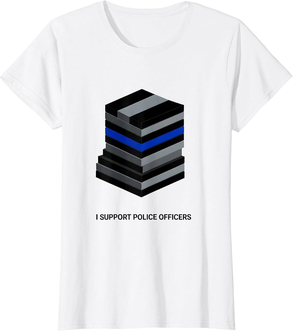 I Support Police Officers Patriotic Law Enforcement T-Shirt - White