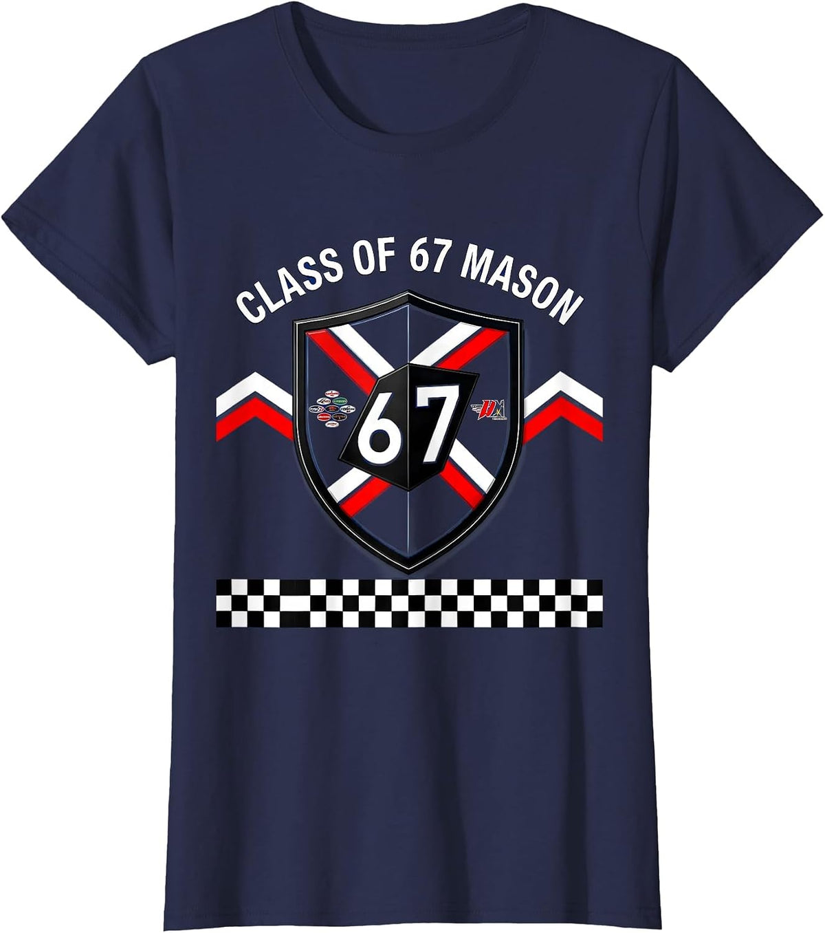 Women's Class of 67 Mason Graduation Design T-Shirt - Navy Blue