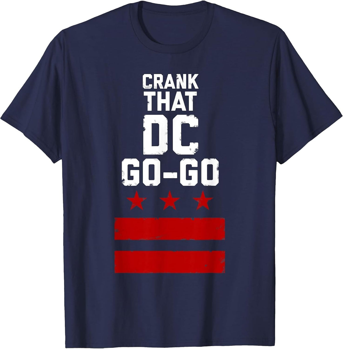 Vintage Washington D.C Crank that Go-Go Music Design T-Shirt - Navy Blue