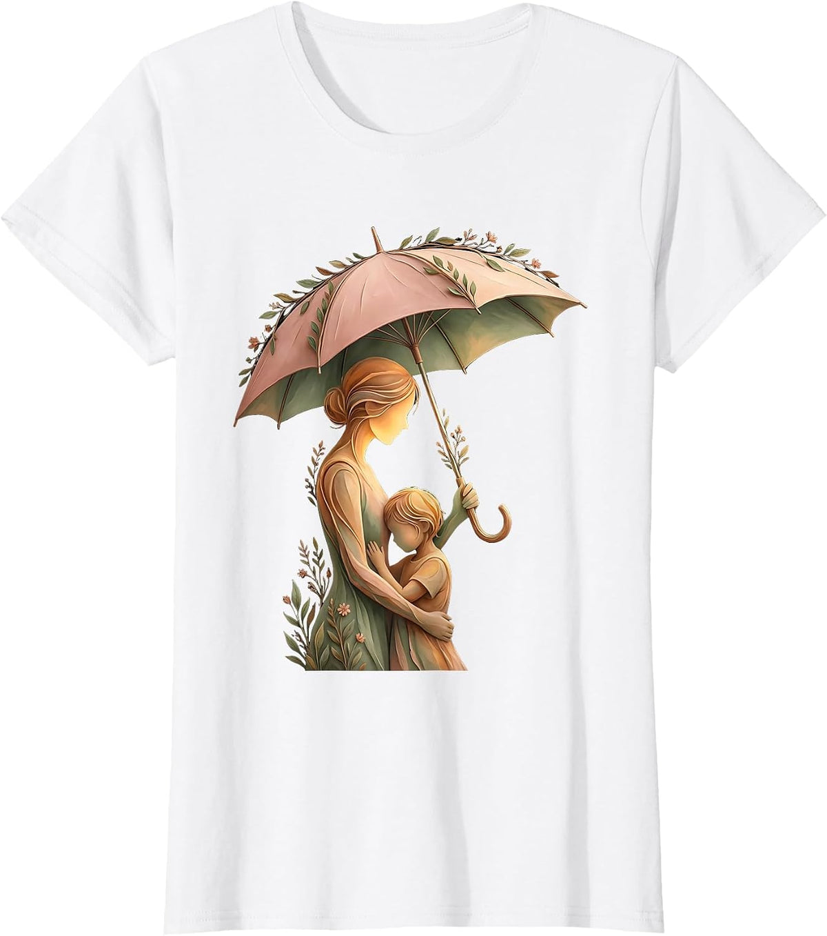 Women's Social Worker Umbrella Protection Graphic Design T-Shirt - White