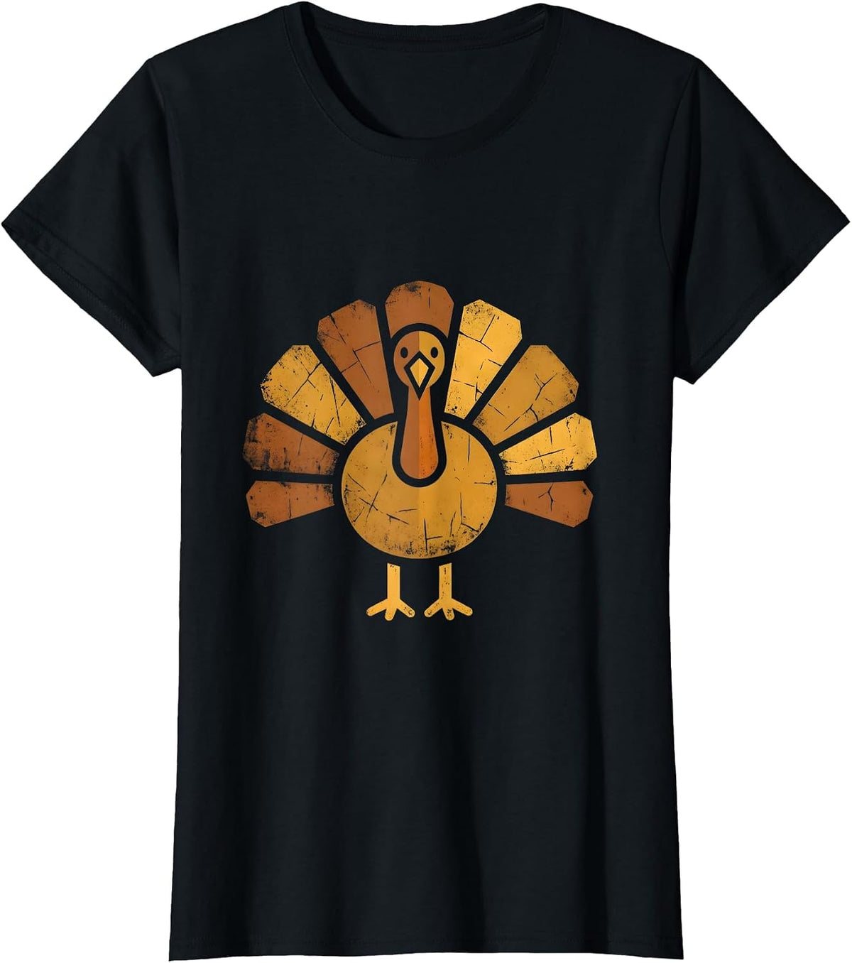 Women's Wild Turkey Fan Tail Feathers Proud Display T-Shirt - Black