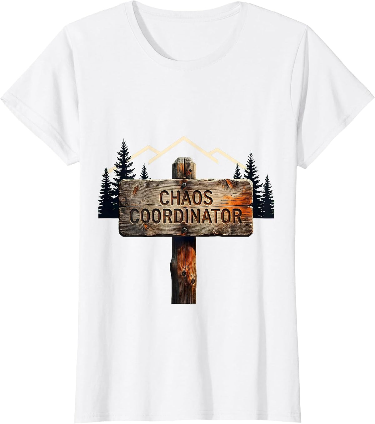 Women's Chaos Coordinator Funny Design T-Shirt - White