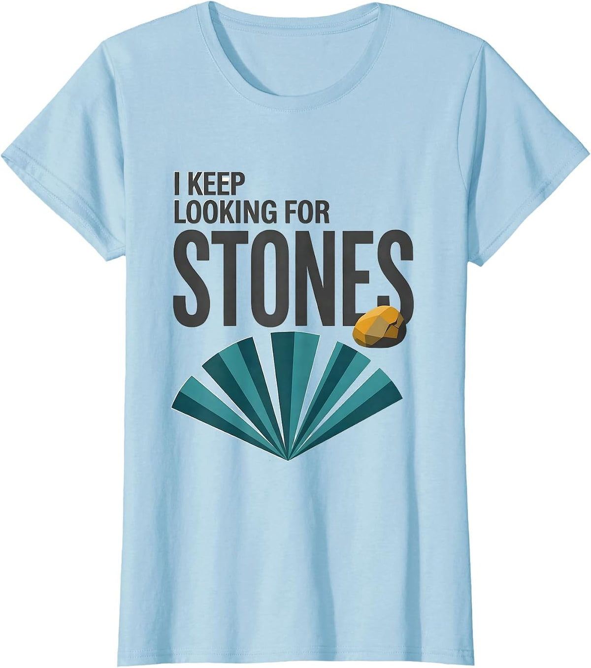 I Keep Looking For Stones Midcentury Modern Rock Collector T-Shirt - Baby Blue