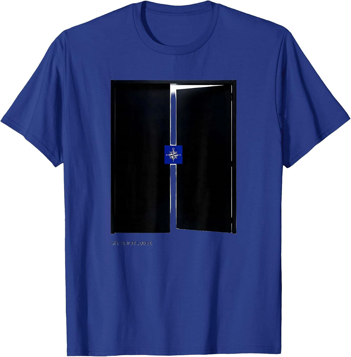 Men's See You At Lodge Masonic Square & Compass Freemason T-Shirt - Royal Blue