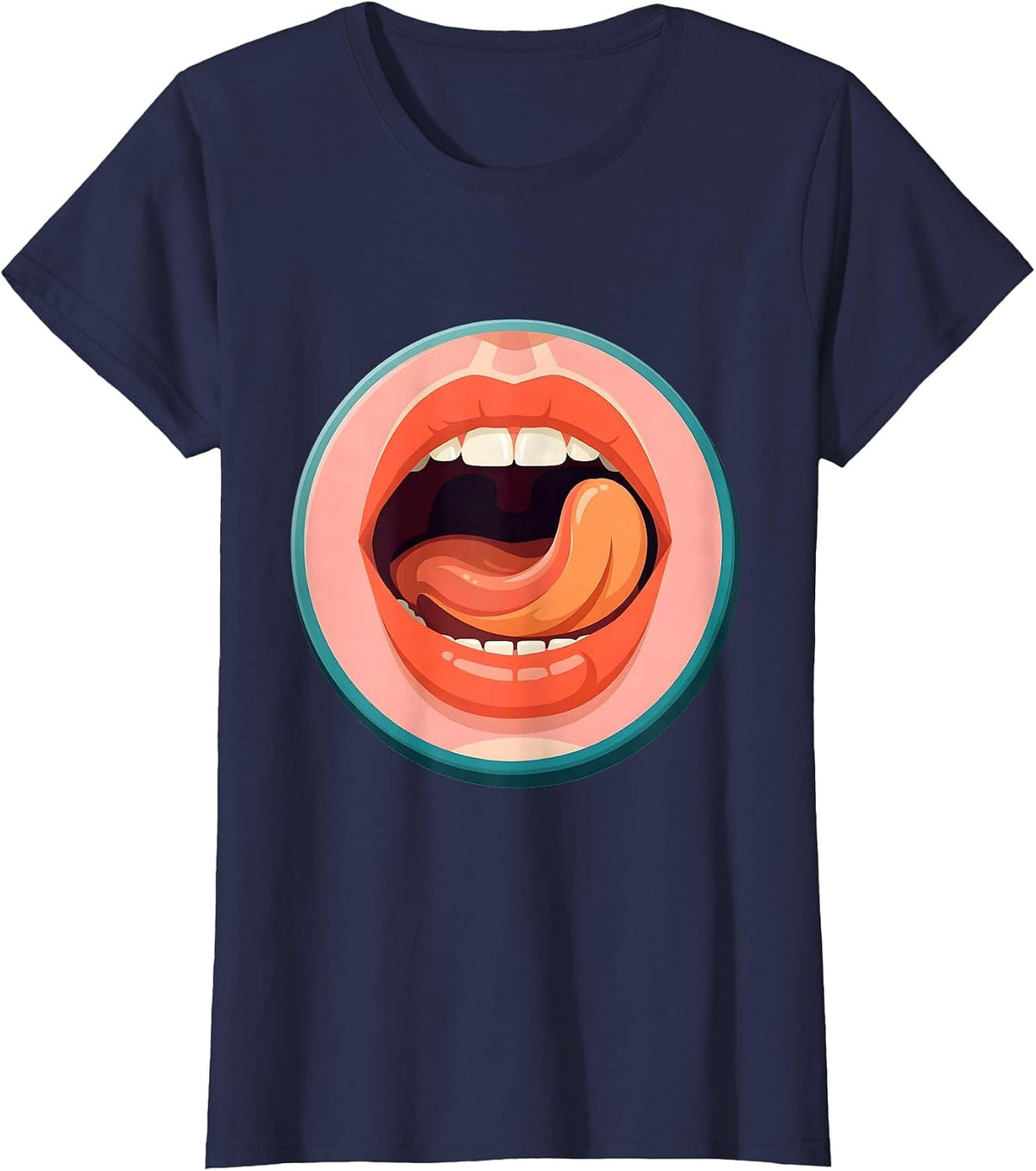 Women's Speech Therapy Articulation Close-Up Graphic T-Shirt - Navy Blue