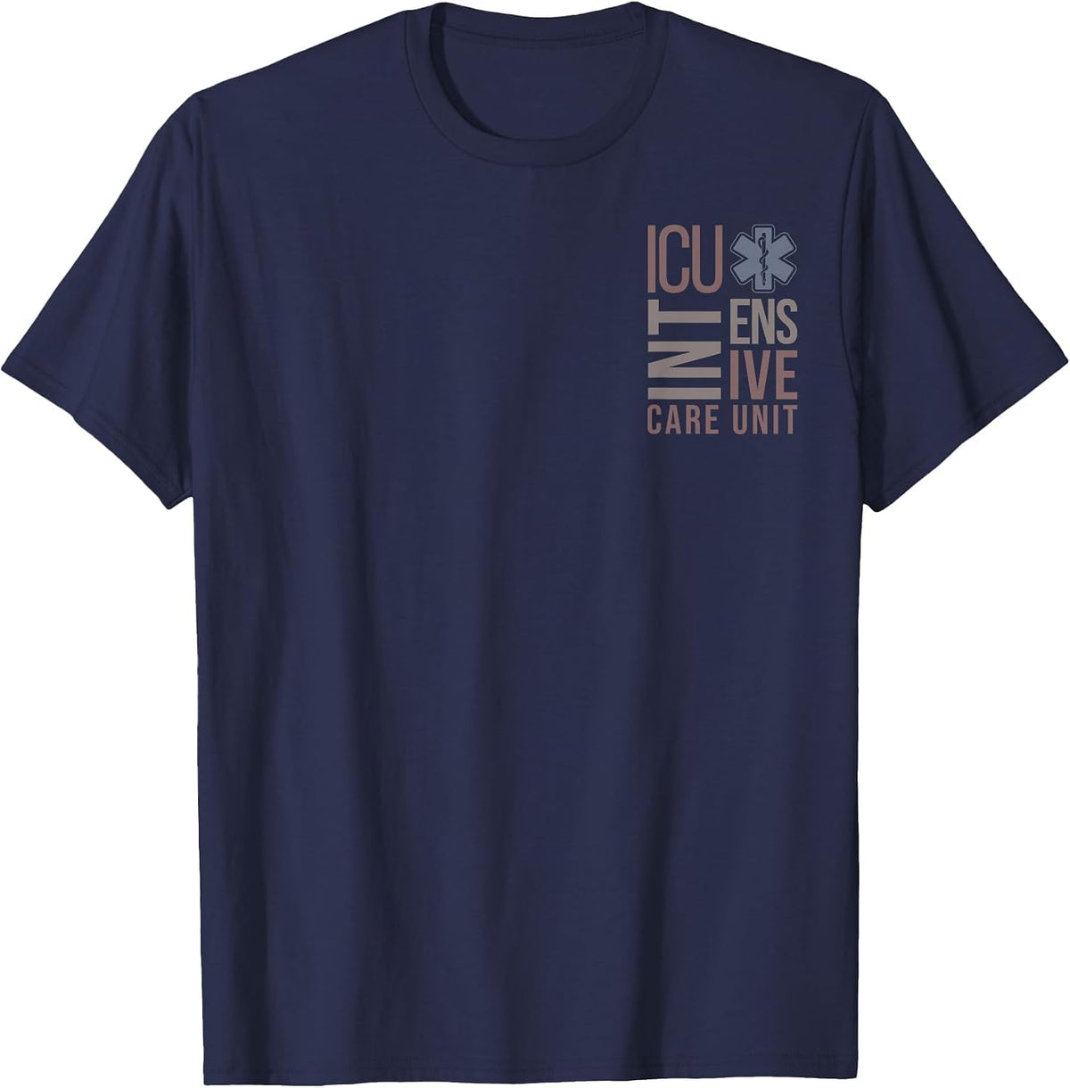 ICU Registered Nurse Intensive Care Unit RN Staff ICU Nurse T-Shirt - Navy Blue