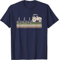Vintage Tractor Heartbeat Farmer Farming Men T-Shirt - Navy Blue