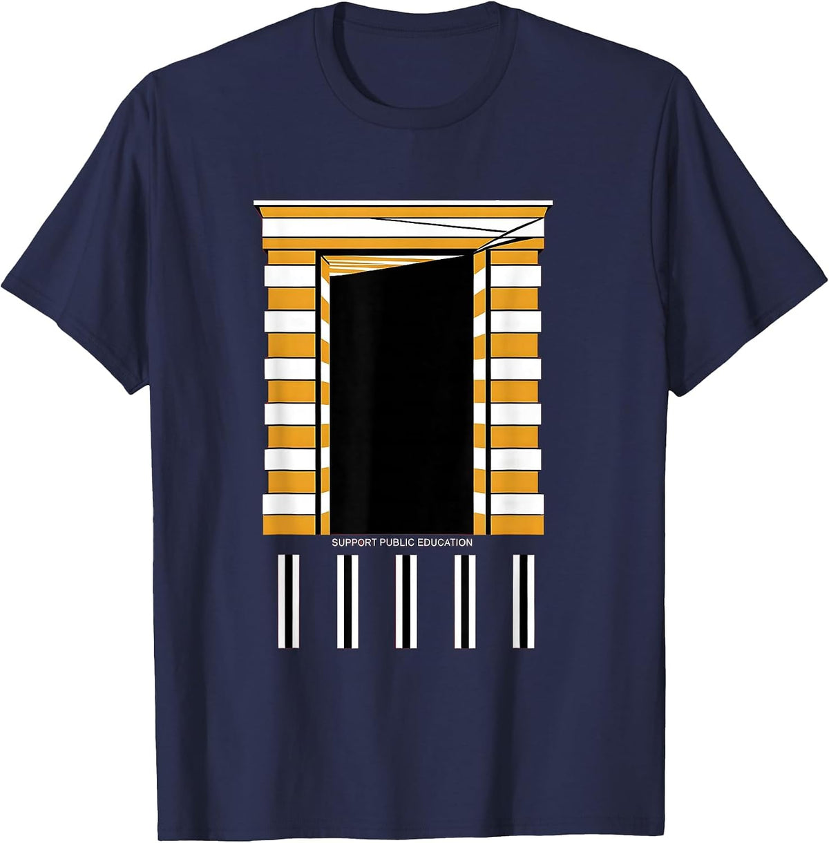 Men's Support Public Education Teacher Red For Ed Protest T-Shirt - Navy Blue