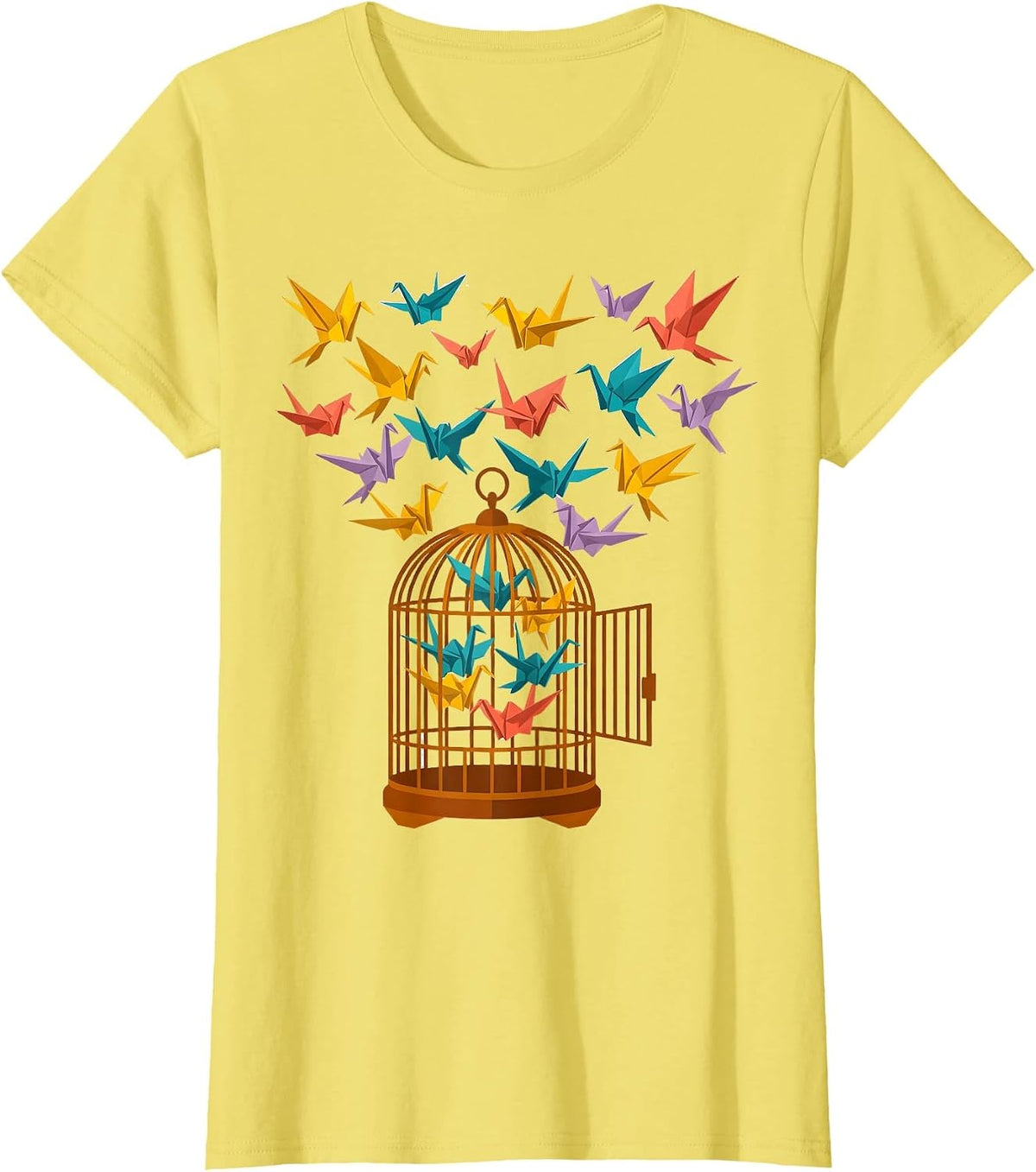 Special Education Teacher Open Birdcage Art T-Shirt - Lemon Yellow