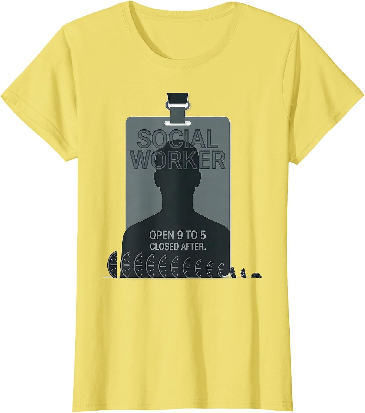 Social Worker: Open 9 To 5, Closed After Funny T-Shirt - Lemon Yellow