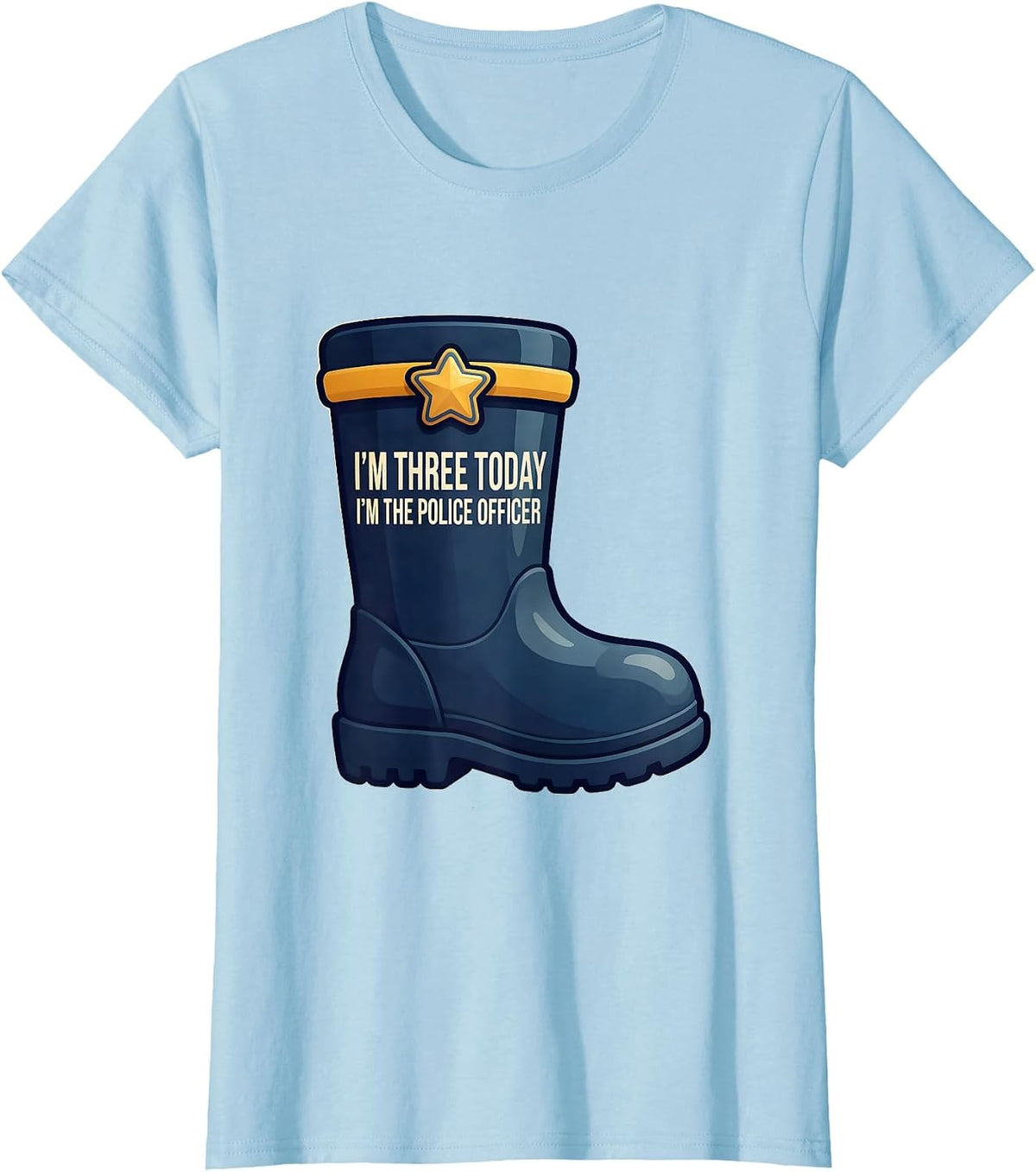I'm Three Today, I'm The Police Officer Kids Police T-Shirt - Baby Blue