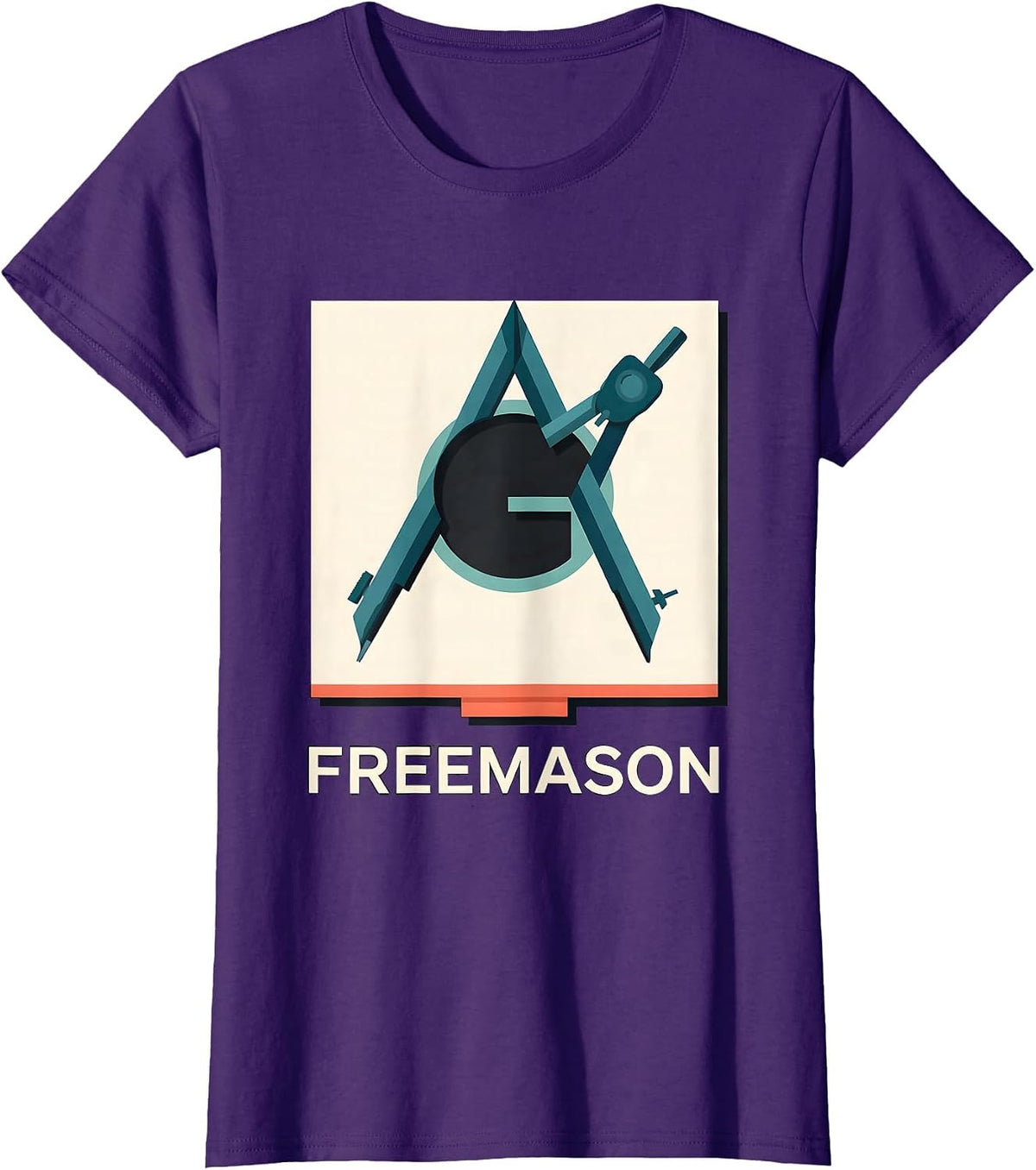 Women's Freemason Square And Compass Masonic Fraternal Pride T-Shirt - Purple