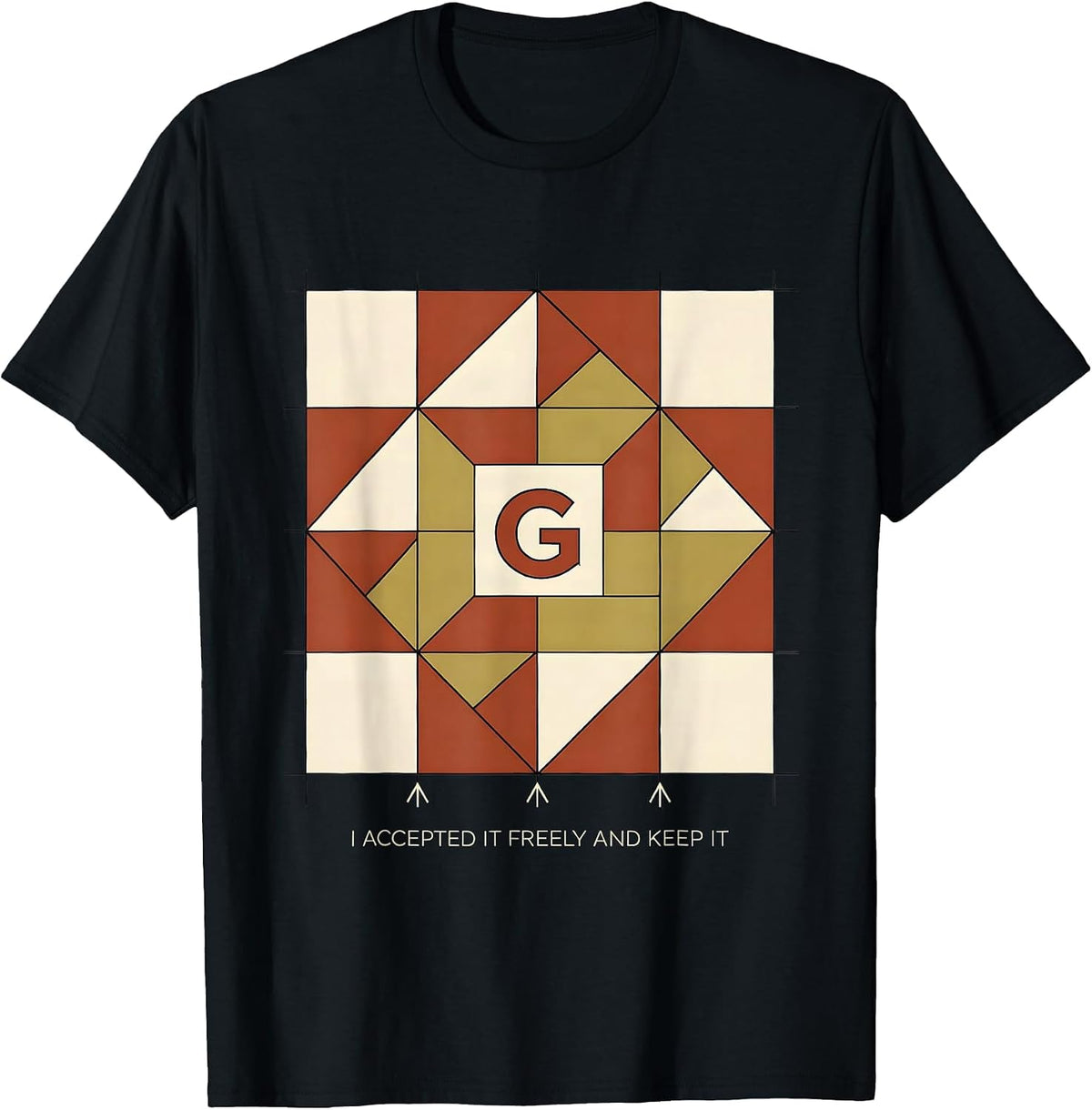 Men's I Accepted It Freely And Keep It Freemason Square T-Shirt - Black