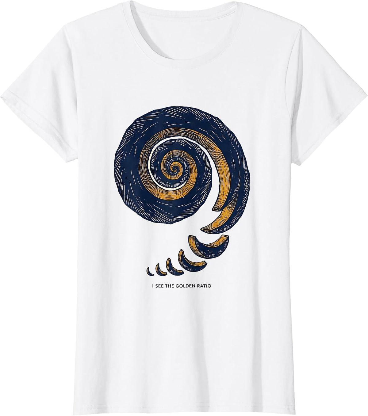 I See The Golden Ratio Linocut Math Enthusiast Sacred T-Shirt - White
