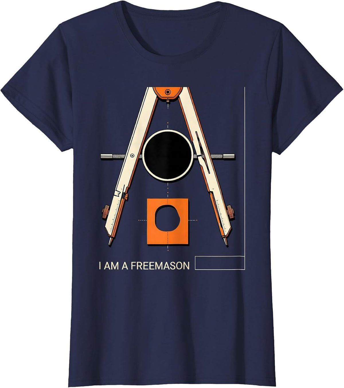 Women's I Am A Freemason Stencil Masonic Fraternal Gift T-Shirt - Navy Blue