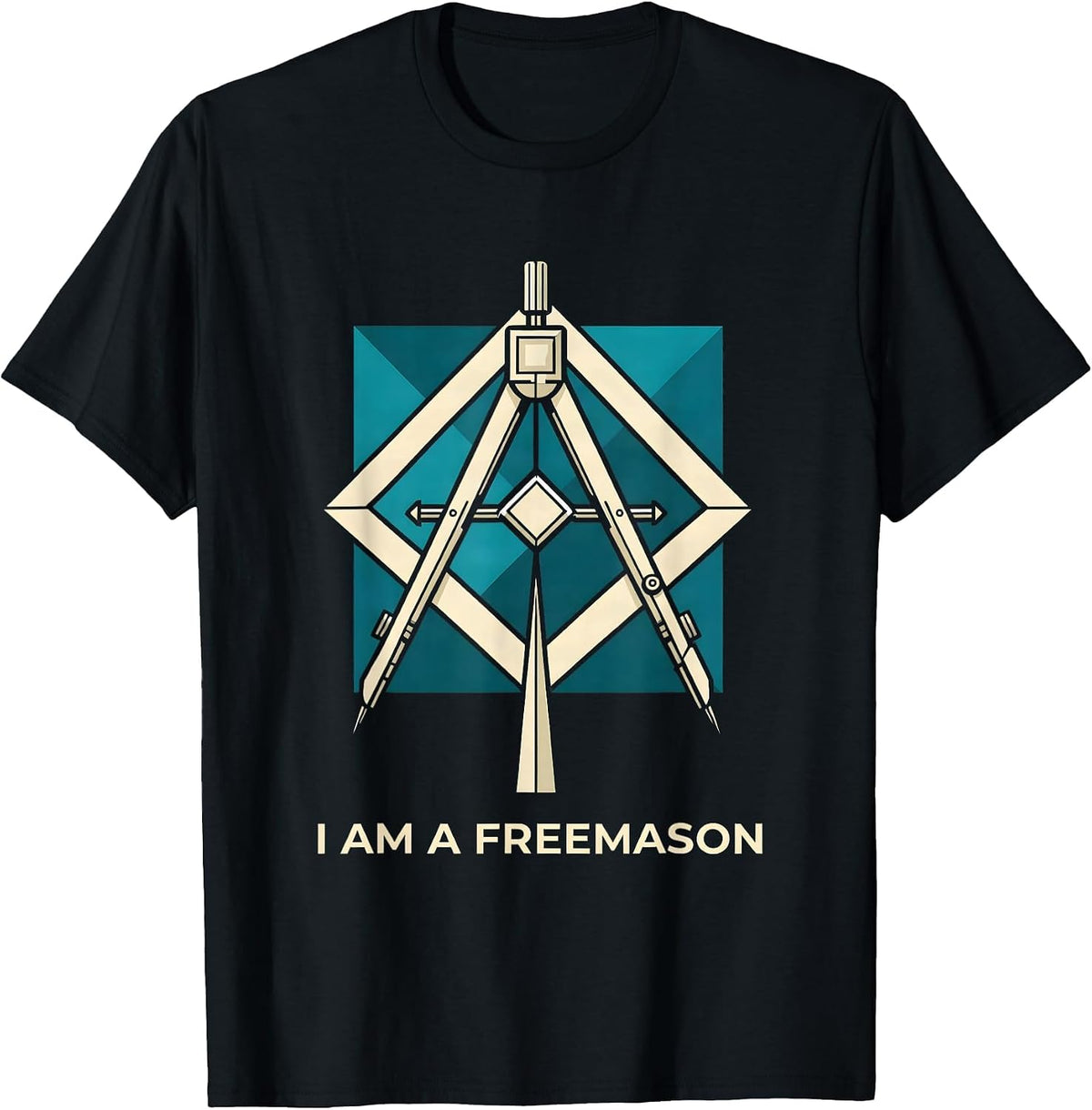 Men's I Am A Freemason Masonic Square And Compass Fraternal Pride T-Shirt - Black
