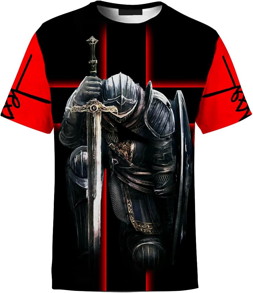 Unisex 3D Graphic T Shirts Printed Casual Short Sleeve Tee Shirt - Jesusred