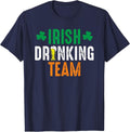 St Patrick's Irish Beer Drinking Team Ireland Flag Clover T-Shirt - Navy Blue
