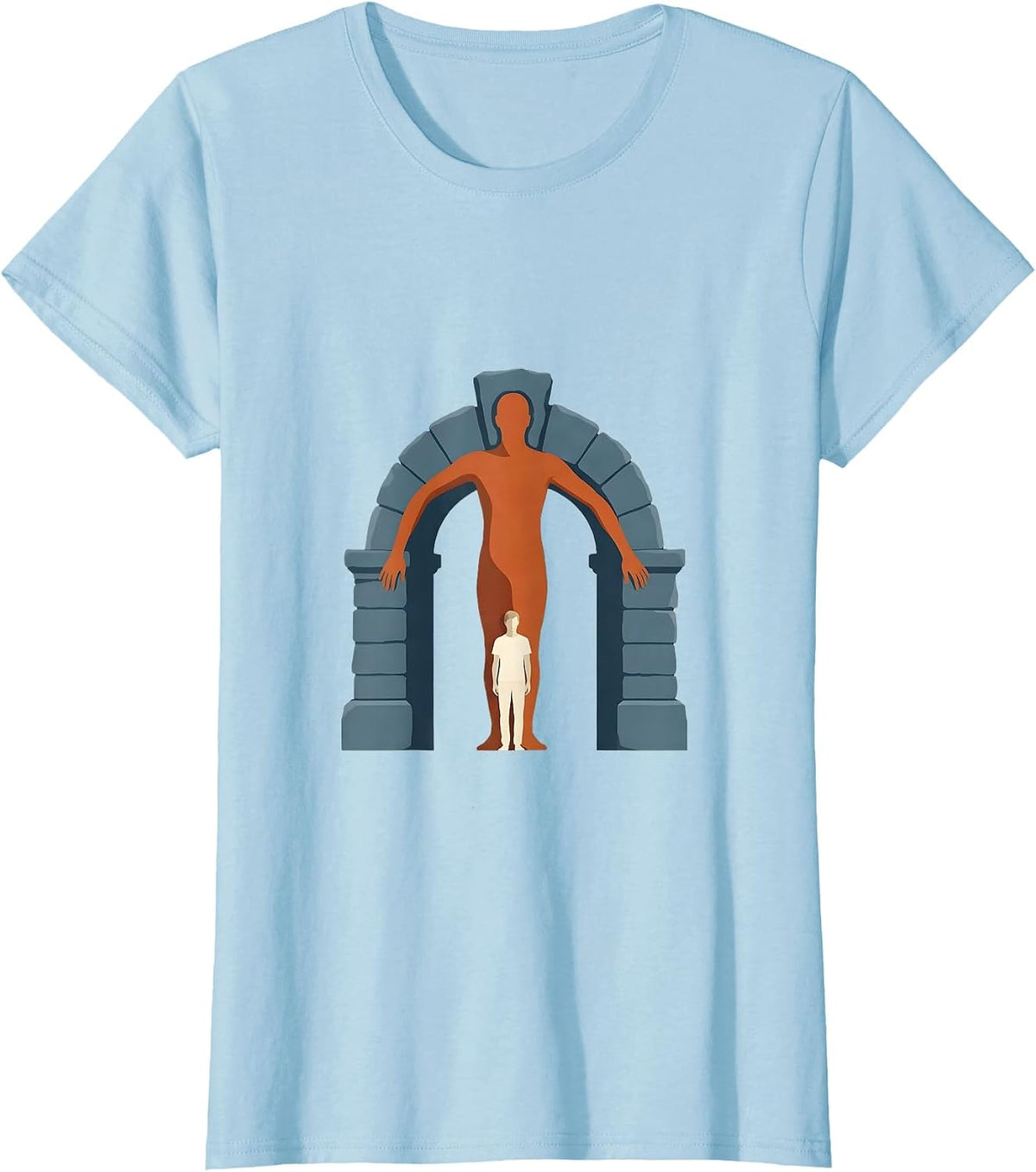 Women's Stone Arch Paraprofessional Support Staff Humor T-Shirt - Baby Blue