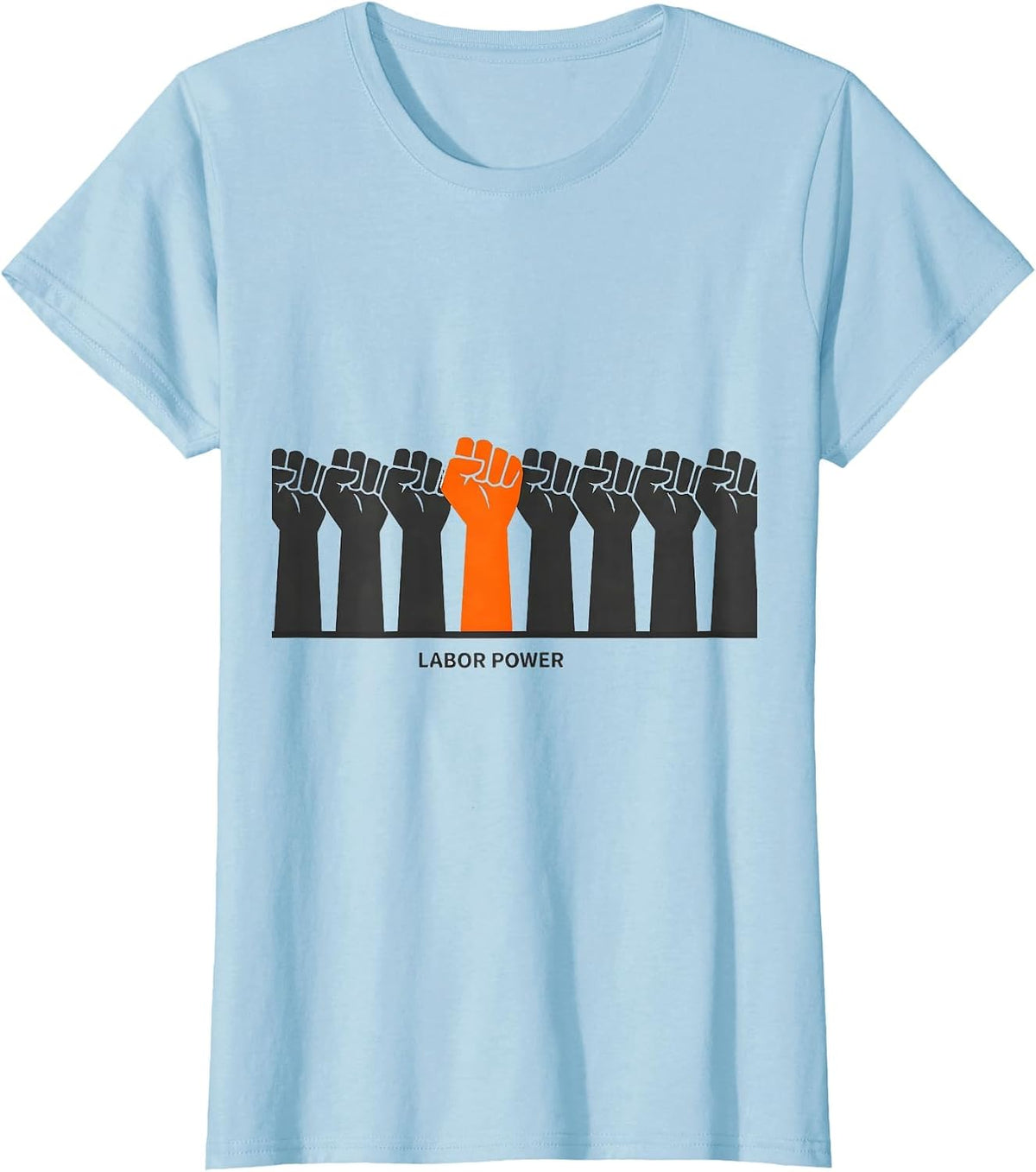 Labor Power Minimalist Union Worker Solidarity Pride T-Shirt - Baby Blue