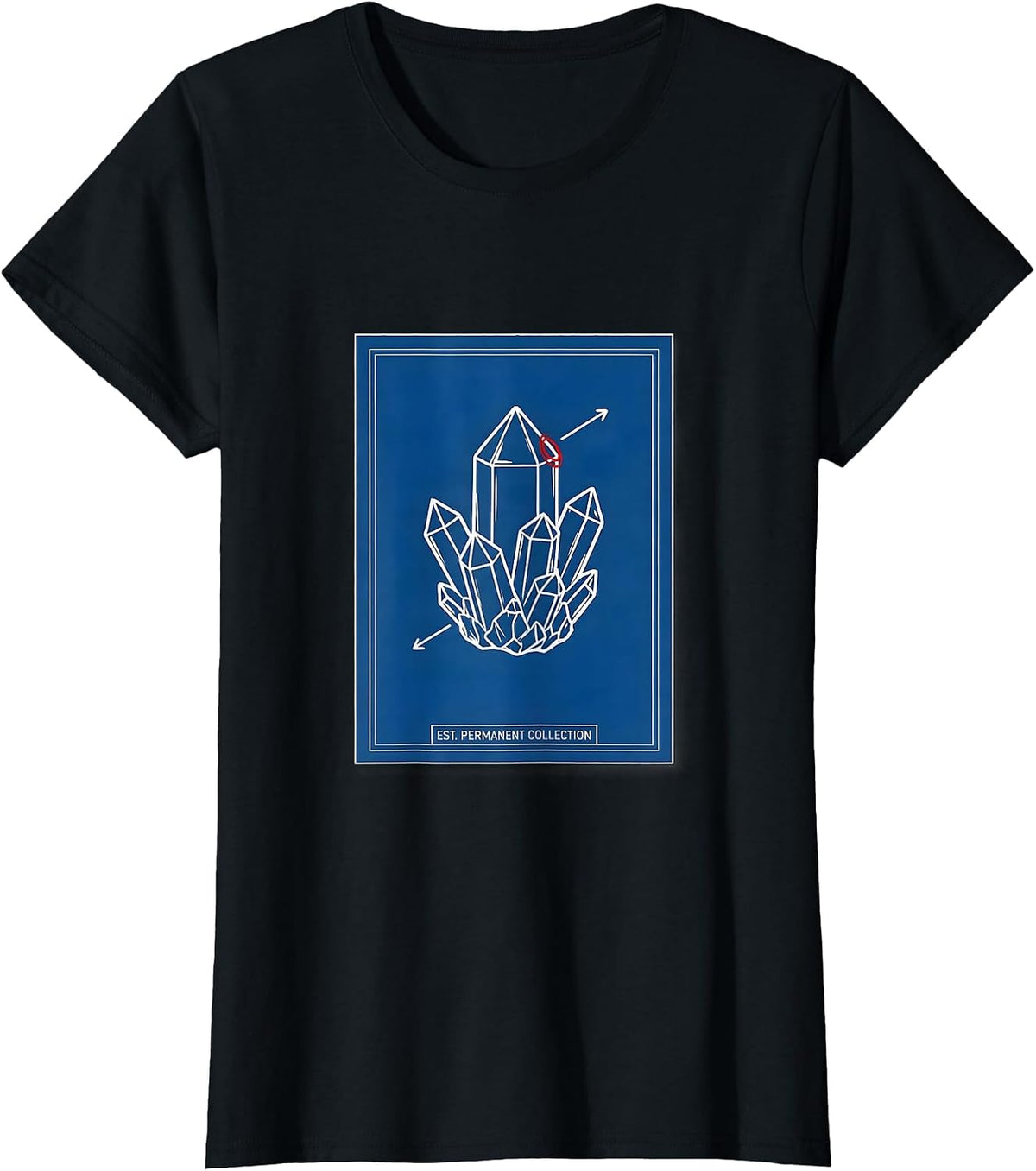 Est. Permanent Collection Technical Blueprint Rock Collector T-Shirt - Black
