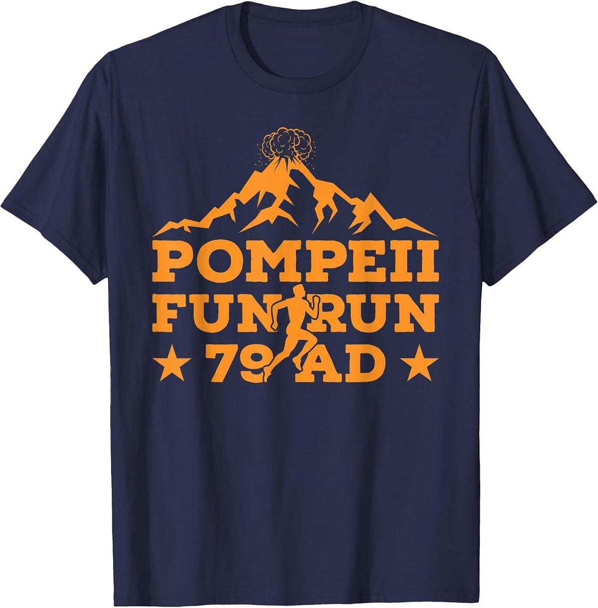 Pompeii Fun Run Geography Volcanologist Volcanology Apparel T-Shirt - Navy Blue