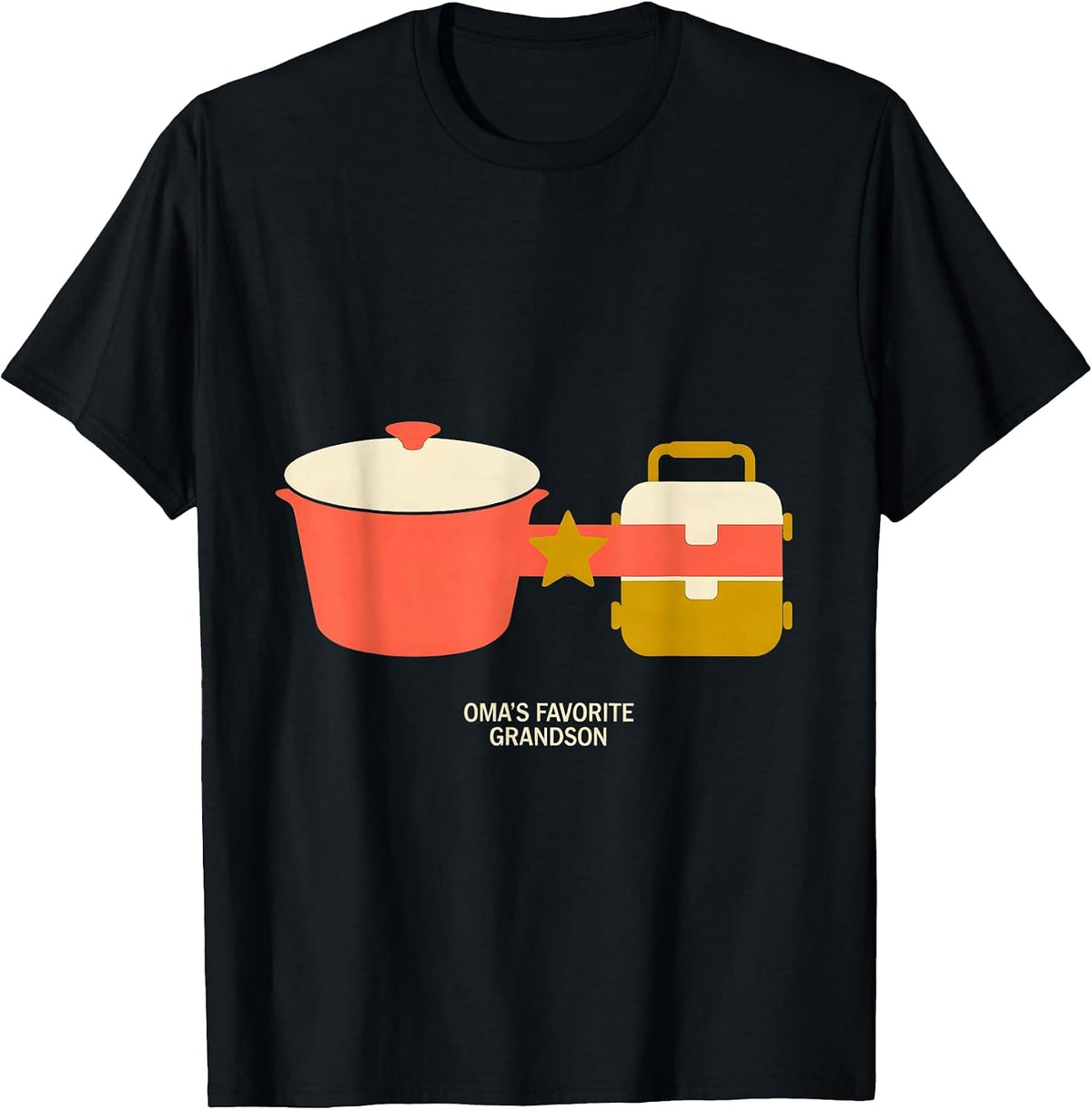 Men's Oma's Favorite Grandson Midcentury Modern Family Pride T-Shirt - Black