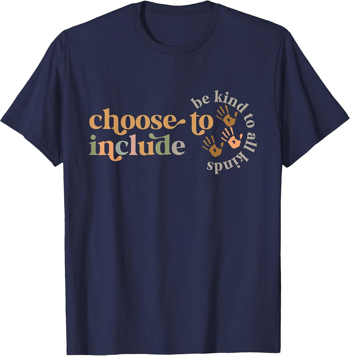Choose to Include Special Education Teacher Autism Awareness T-Shirt - Navy Blue