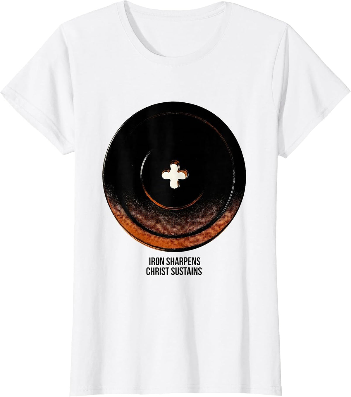 Iron Sharpens, Christ Sustains Faith Workout Gym Lifter Gift T-Shirt - White