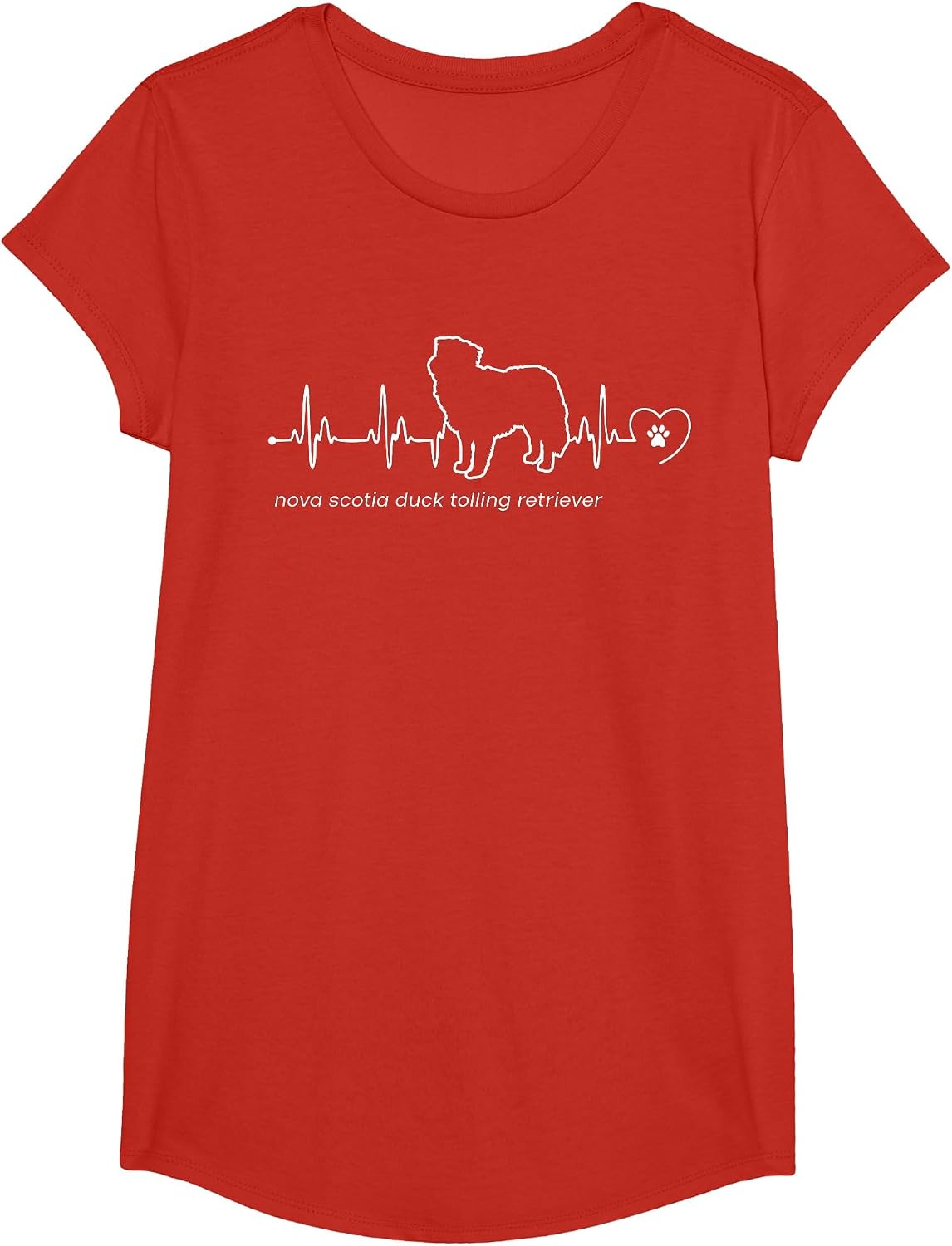 Heartbeat Nova Scotia Duck Tolling Retriever T-Shirt - Girls Red