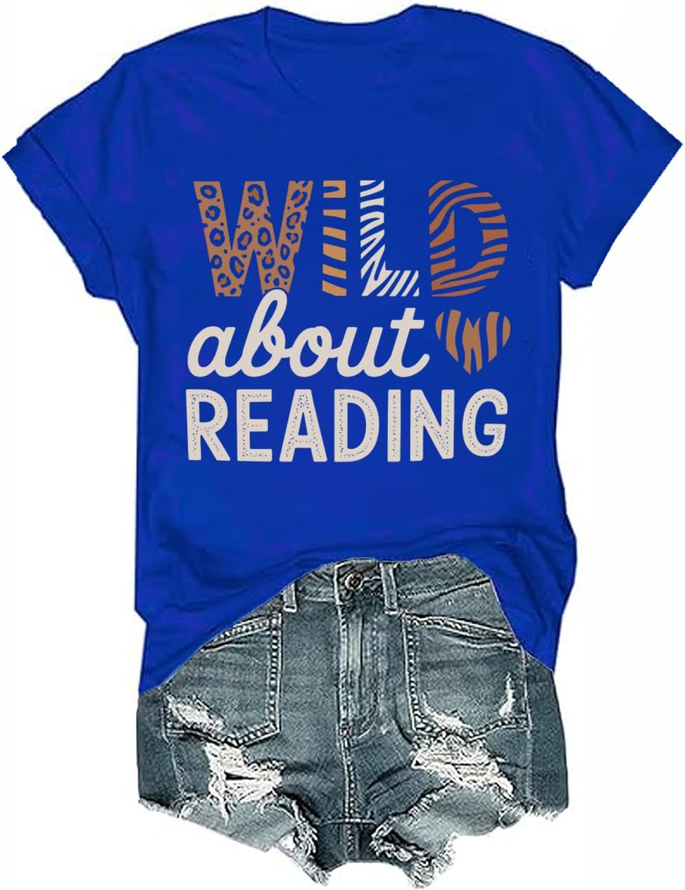 Wild About Reading Shirt Wild About Reading Teacher Tshirt for Women Men - Royal Blue