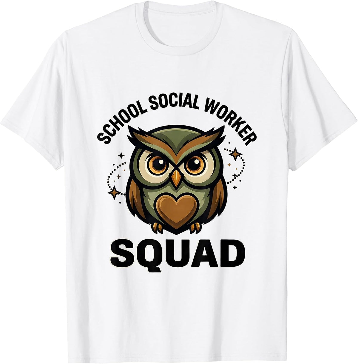 Men's School Social Worker Squad Bold Owl Mascot Counselor T-Shirt - White