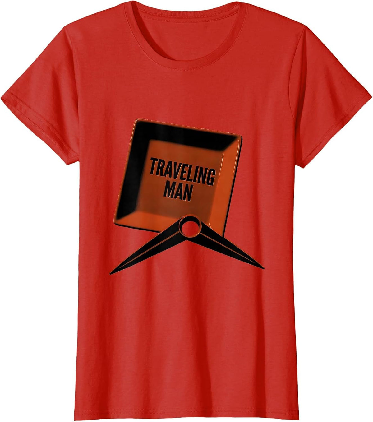 Traveling Man Minimalist Freemason Square And Compass T-Shirt - Red