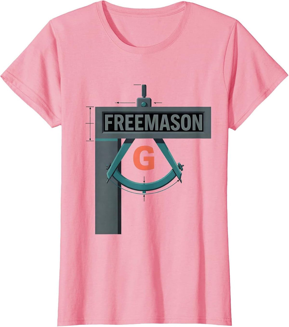 Women's Freemason Square And Compass Fraternal Pride Masonic Gift T-Shirt - Pink