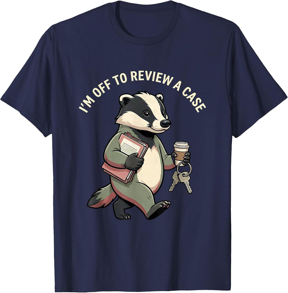 Men's I'm Off To Review A Case Funny Social Worker LCSW Advocate T-Shirt - Navy Blue
